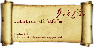 Jakatics Ádám névjegykártya